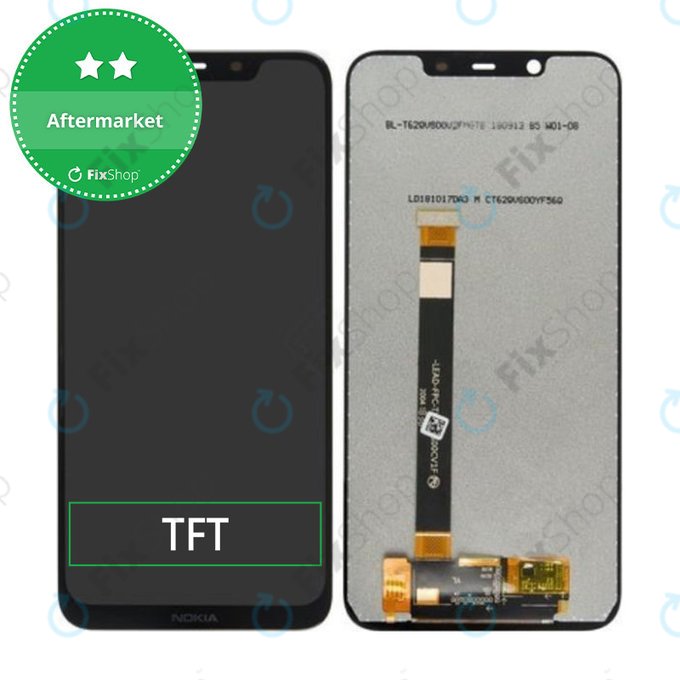 Wyświetlacz do Nokia 8.1 (Nokia X7), Ekran dotykowy bez ramki, TFT