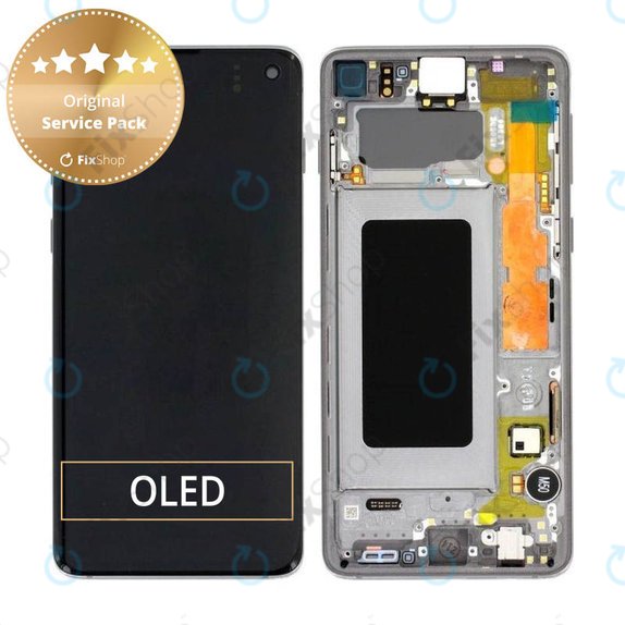 Wyświetlacz do Samsung S10 G973F, Ekran dotykowy z ramką, GH82-18850A, GH82-18835A, GH82-18860A, Prism Black, Genuine Service Pack