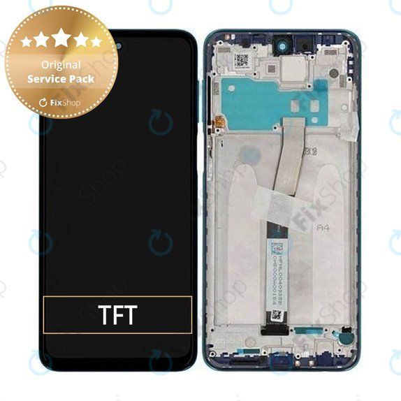 Wyświetlacz do Xiaomi Redmi Note 9 Pro, Ekran dotykowy z ramką, 560005J6B200, Aurora Blue, Genuine Service Pack