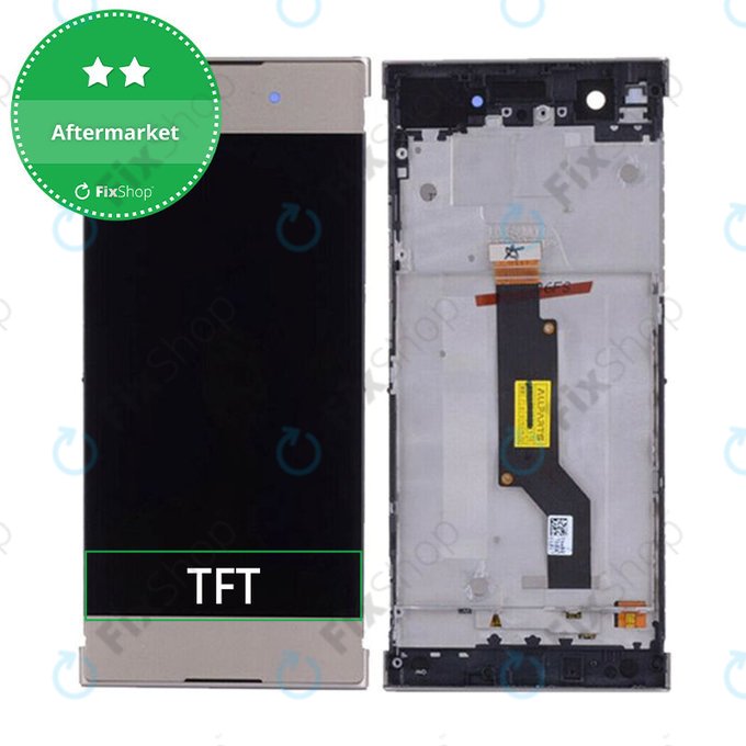 Wyświetlacz do Sony Xperia XA1 G3121, Ekran dotykowy z ramką, Złoty, Gold, TFT