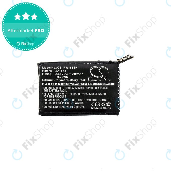 Bateria dla Apple Watch 1 38 mm, 200mAh, Li-Pol, 3.8 V, A1578, HQ