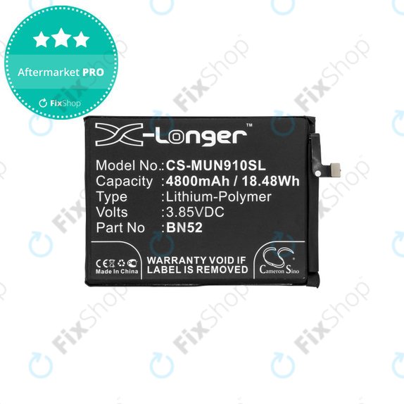 Bateria dla Xiaomi Redmi Note 9 Pro, 4800mAh, Li-Pol, 3.85 V, BN52, HQ