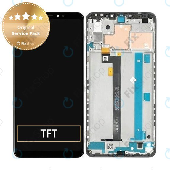 Wyświetlacz do Xiaomi Mi Max 3, Ekran dotykowy z ramką, 560610042033, Czarny, Black, Genuine Service Pack