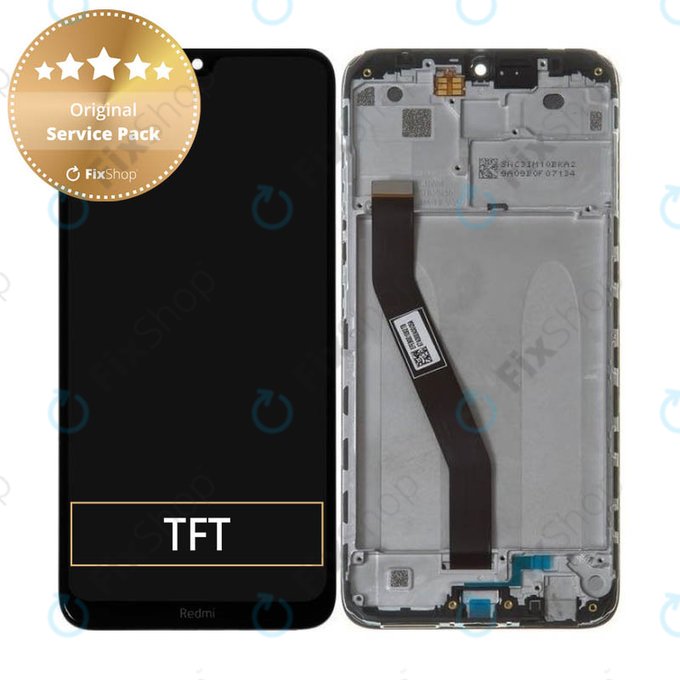 Wyświetlacz do Xiaomi Redmi 8, Redmi 8A, Ekran dotykowy z ramką, 5600040C3I00, Onyx Black, Genuine Service Pack