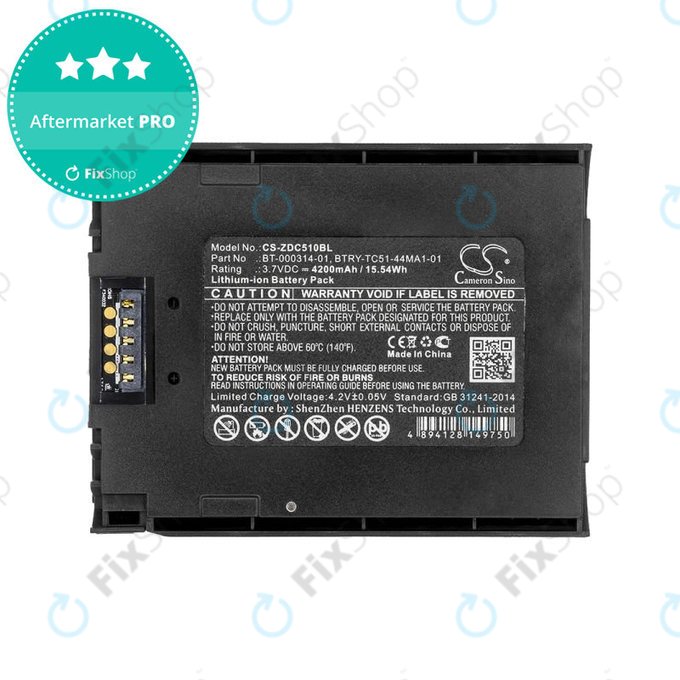 Bateria do Zebra Tc51, Tc52, Tc56, Tc57, 4200mAh, Li-Ion, 3.7V, BT-000314-01, HQ