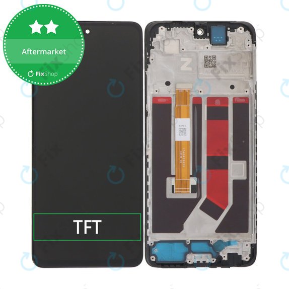 Wyświetlacz do Oppo A58 CPH2577, Ekran dotykowy z ramką, Czarny, Black, TFT