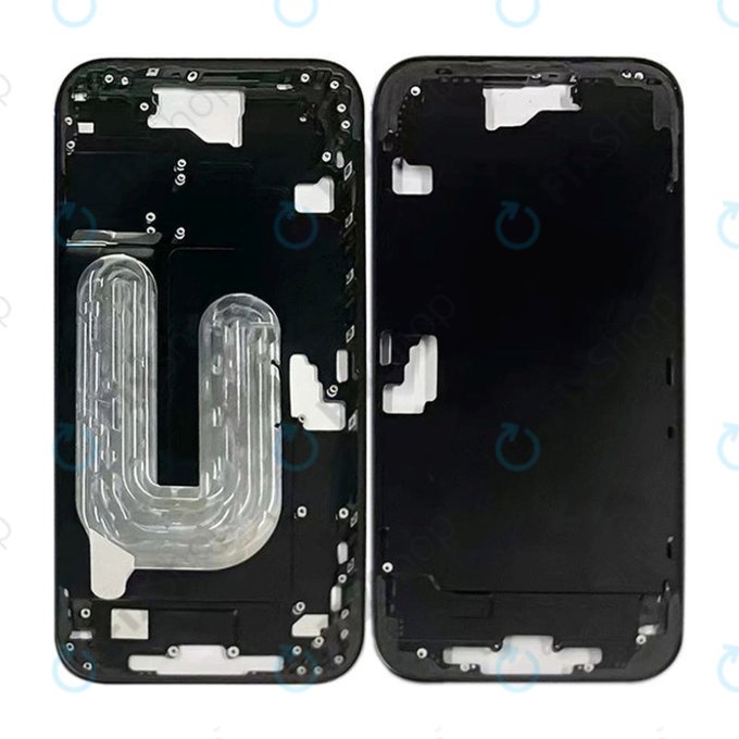 Ramka srodkowa do iPhone 16 Plus, Przyciski zasilania i głośności, Czarny, Black