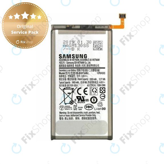 Bateria do Samsung S10 G973F, EB-BG973ABU, 3400mAh, GH82-18826A, Genuine Service Pack