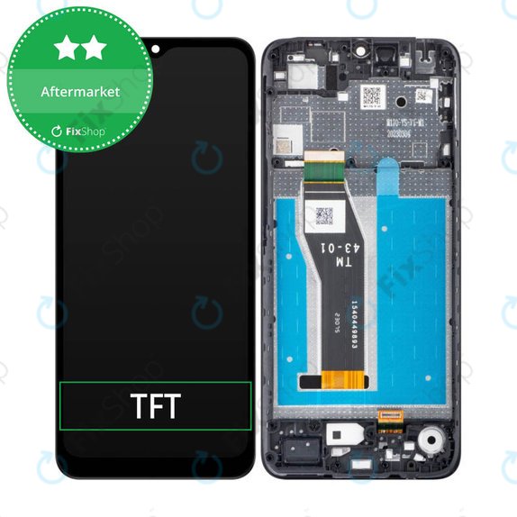 Wyświetlacz do Motorola Moto E13, Ekran dotykowy z ramką, Cosmic Black, TFT