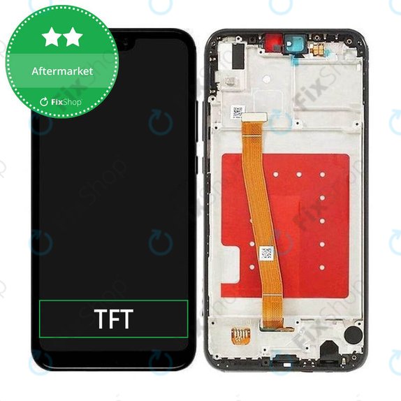 Wyświetlacz do Huawei P20 Lite, Ekran dotykowy z ramką, Czarny, Black, TFT