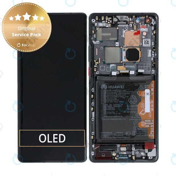 Wyświetlacz do Huawei Mate 40 Pro NOH-NX9, Ekran dotykowy z ramką i baterią, 02353YMT, Czarny, Black, Genuine Service Pack