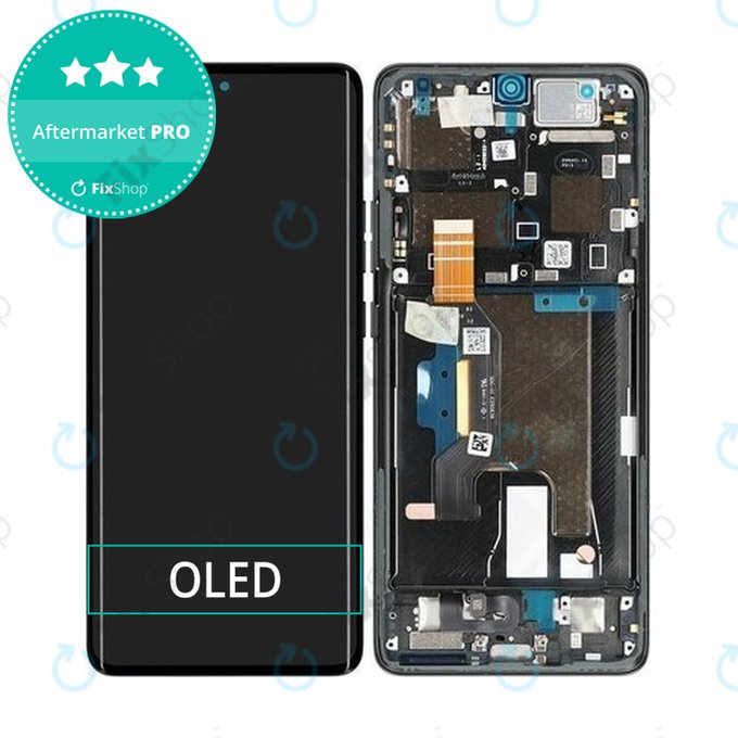 Wyświetlacz OLED do Motorola Edge 50 Ultra, Ekran dotykowy z ramką, Forest Grey