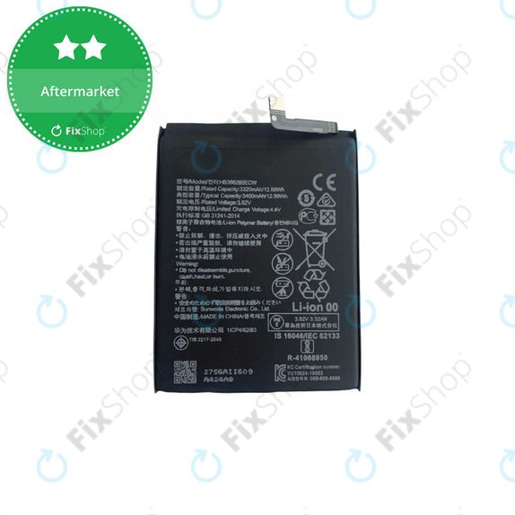 Bateria do Huawei P20, Honor 10, HB396285ECW, 3400mAh