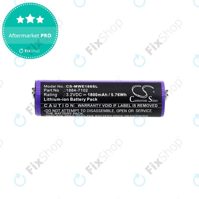 Bateria do Moser Ermila 1884, 1885, Wahl 1884 LI+PRO, Wahl Ermila 1884, 1885, 1800mAh, LiFePO4, 3.2V, -, HQ