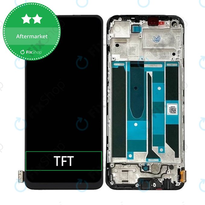 Wyświetlacz do Realme 8 Pro, Ekran dotykowy z ramką, Czarny, Black, TFT