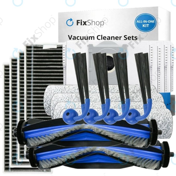 Zestaw części zamiennych do Ecovacs Deebot X9 Pro Omni (2x Główna szczotka, 4x Filtr, 4x Szczotka boczna, 4x Ściereczka mopująca, 4x Worek na kurz)