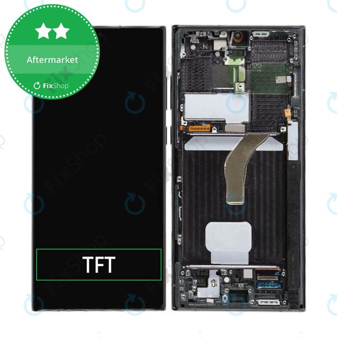 Wyświetlacz do Samsung S22 Ultra S908B, Ekran dotykowy z ramką, Phantom Black, TFT