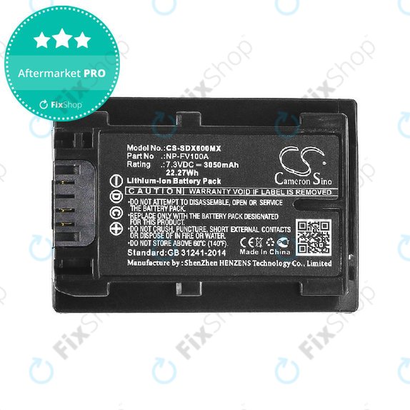 Bateria do Sony Fdr-Ax33, Sony Fdr-Ax40, 3050mAh, Li-Ion, 7.3V, NP-FV100A, HQ