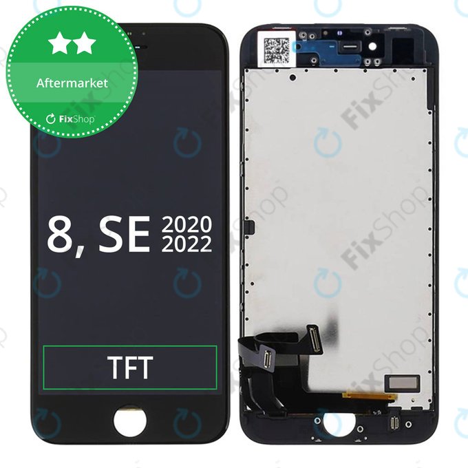 Wyświetlacz dla iPhone 8, SE (2020), SE (2022), Black, Ekran dotykowy z ramką