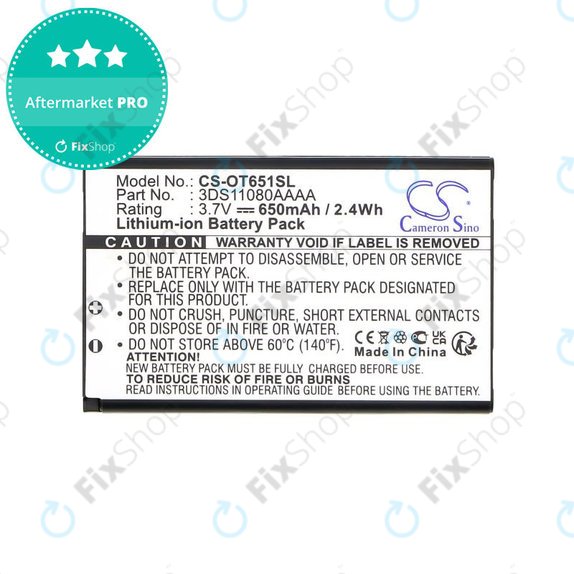 Bateria do Alcatel Lollipops, 650mAh, Li-Ion, 3.7V, 3DS11080AAAA, HQ