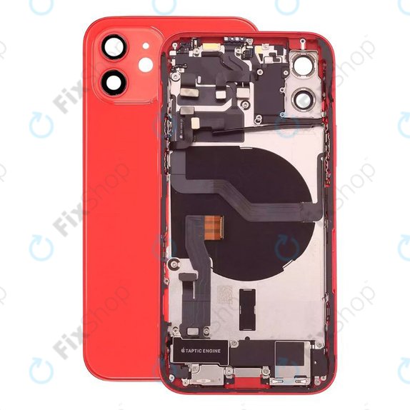Tylna obudowa z malymi czesciami do iPhone 12, Czerwony, Red