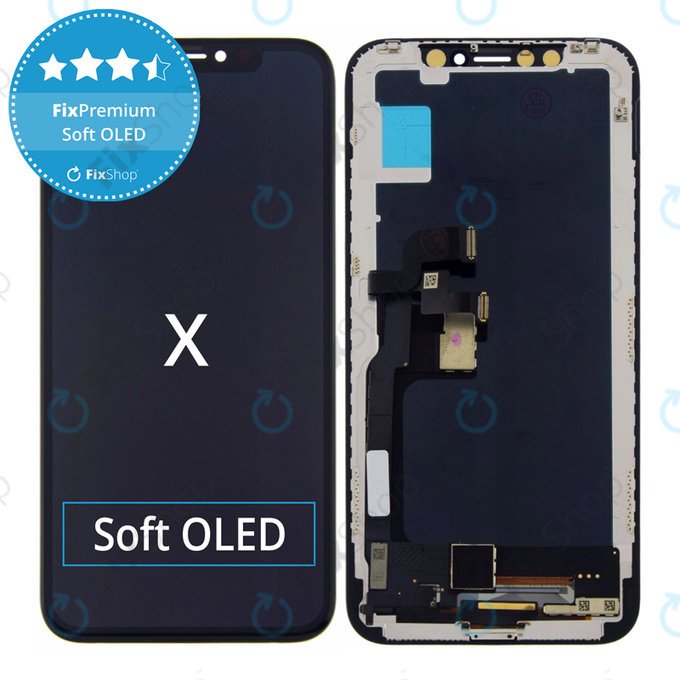 Wyświetlacz Soft OLED dla iPhone X, Ekran dotykowy z ramką, FixPremium