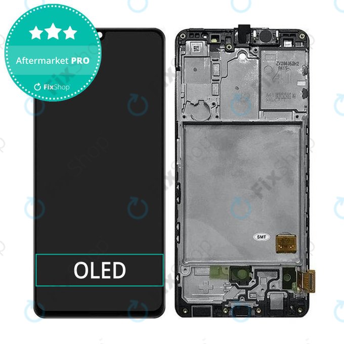 Wyświetlacz OLED do Samsung A41 A415F, Ekran dotykowy z ramką, Prism Crush Black
