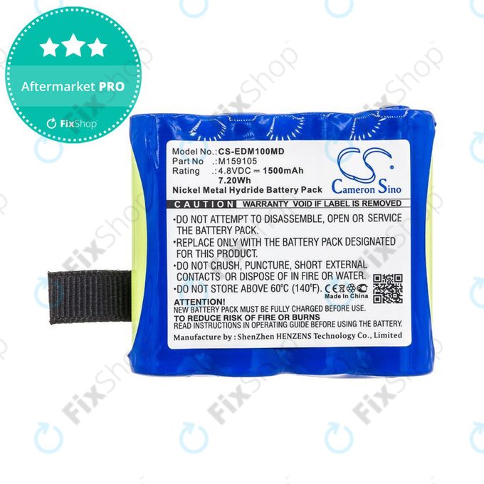 Bateria do Edan Cs-01, Edan H100, Edan H100b, Edan H100n, 1500mAh, Ni-MH, 4.8V, 4XNR49AA1500P, HQ