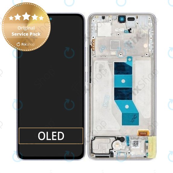 Wyświetlacz do Xiaomi Redmi Note 14 5G 24094RAD4G, Ekran dotykowy z ramką, Lavender Purple, 56001900O1700, Genuine Service Pack