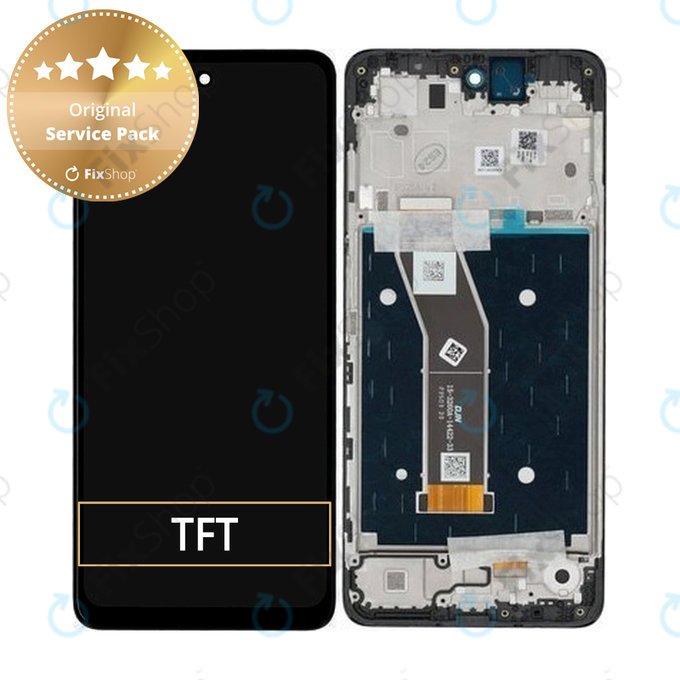 Wyświetlacz do Motorola Moto G24, G24 Power, Ekran dotykowy z ramką, Czarny, Black, 5D68C23810, Genuine Service Pack