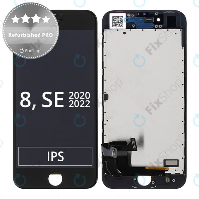 Zestaw wyświetlacza LCD TFT Refurbished PRO do iPhone 8 | SE (2020) | SE (2022) | Czarny