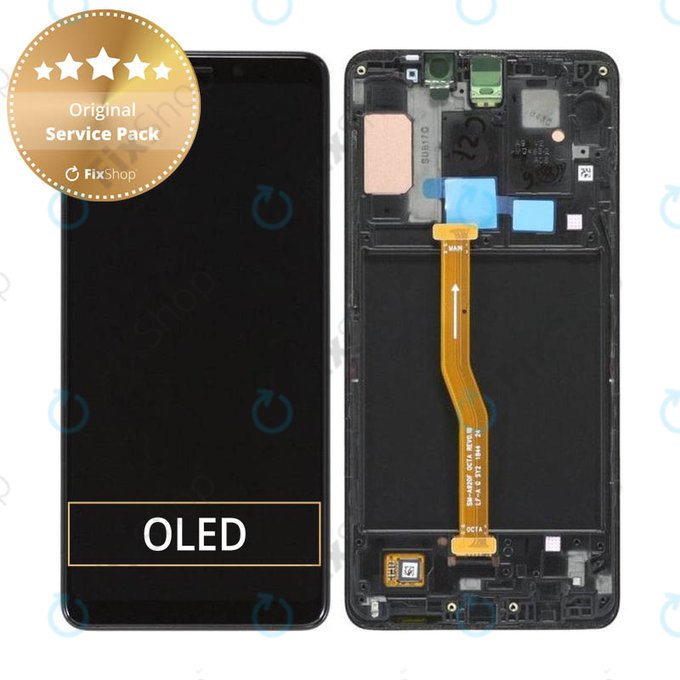 Wyświetlacz do Samsung A9 A920F (2018), Ekran dotykowy z ramką, GH82-18308A, GH82-18322A, Caviar Black, Genuine Service Pack