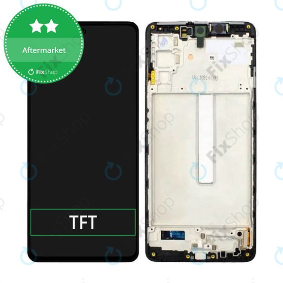 Wyświetlacz do Samsung M52 5G M526B, Ekran dotykowy z ramką, Czarny, Black, TFT