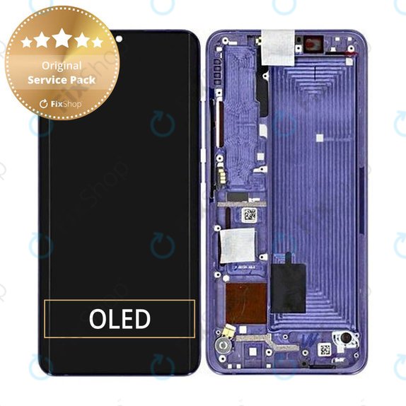 Wyświetlacz do Xiaomi Mi Note 10 Lite, Ekran dotykowy z ramką, 5600020F4L00, Nebula Purple, Genuine Service Pack