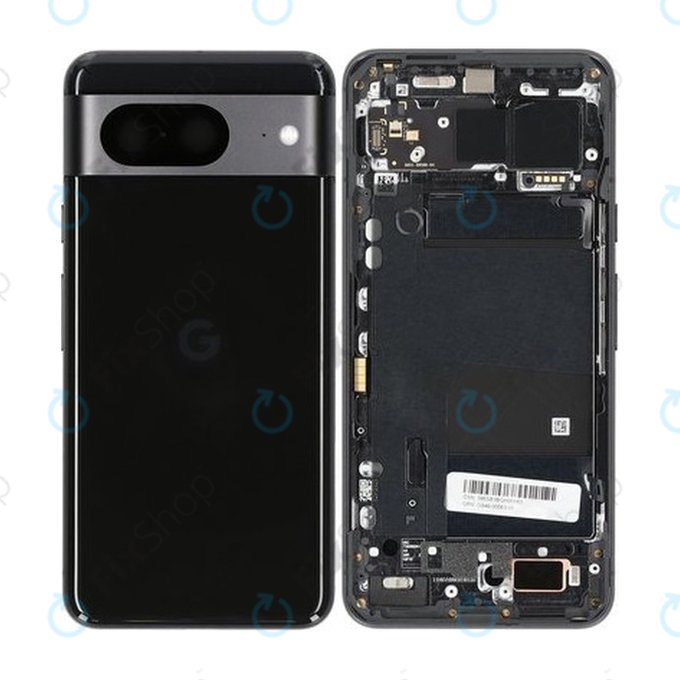 Tylna pokrywa baterii do Google Pixel 8, GKWS6, G9BQD, G949-00563-01, Obsidian, Genuine Service Pack