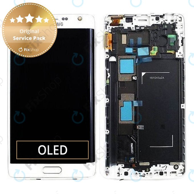 Wyświetlacz do Samsung Note Edge N915FY, Ekran dotykowy z ramką, GH97-16636B, Biały, White, Genuine Service Pack