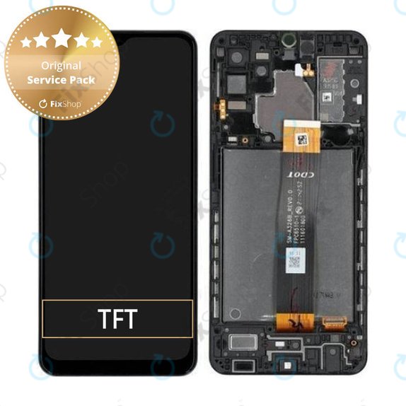 Wyświetlacz do Samsung A32 5G A326B, Ekran dotykowy z ramką, GH82-25121A, GH82-25122A, Awesome Black, Genuine Service Pack