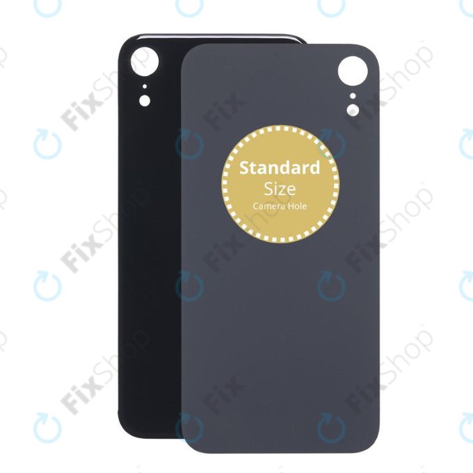 Tylne szklo pokrywy do iPhone XR, Czarny, Black