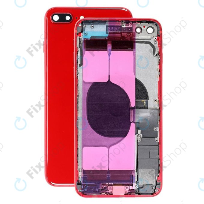 Tylna obudowa z malymi czesciami do iPhone 8 Plus, Czerwony, Red