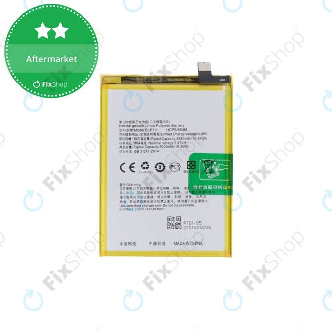 Bateria do Oppo A72, A73 4G CPH2099, BLP791, 4000mAh
