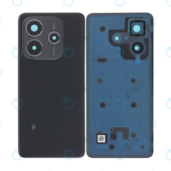 Tylna pokrywa baterii z kompletnym montażem do Xiaomi Redmi Note 14 5G 24094RAD4G, Czarny, Black