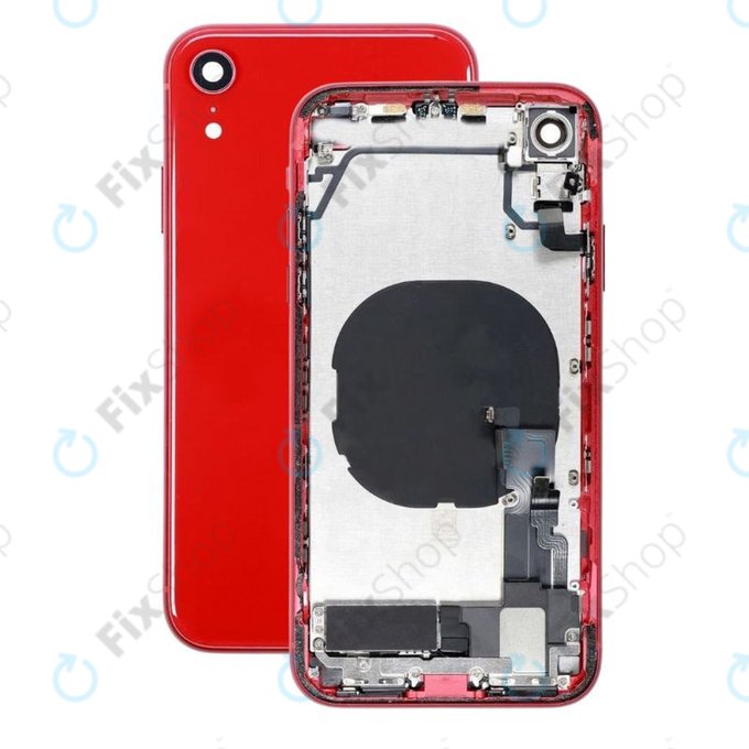 Tylna obudowa z malymi czesciami do iPhone XR, Czerwony, Red