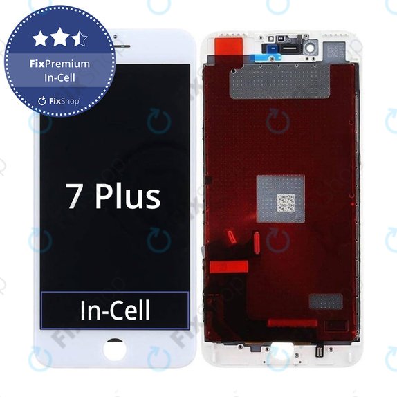 Wyświetlacz In-Cell dla iPhone 7 Plus, White, Ekran dotykowy z ramką, FixPremium