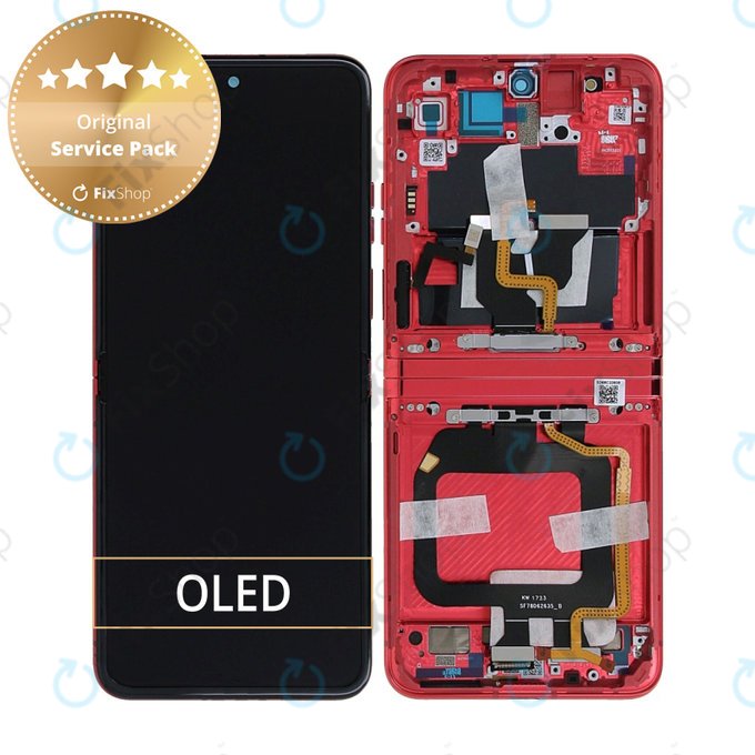 Wyświetlacz do Motorola Razr 40 Ultra, Ekran dotykowy z ramką, 5D68C22598, Viva Magenta, Genuine Service Pack