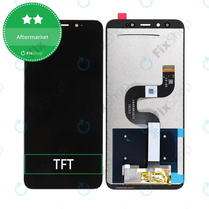 Wyświetlacz do Xiaomi Mi A2 (Mi 6X), Ekran dotykowy bez ramki, Czarny, Black, TFT