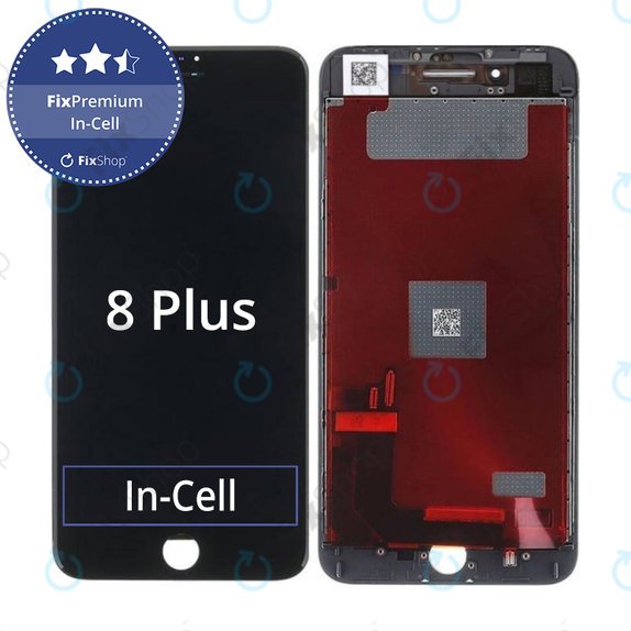 Wyświetlacz In-Cell dla iPhone 8 Plus, Black, Ekran dotykowy z ramką, FixPremium